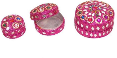 

Onlineshoppee Set of 3 Jewellery Box Vanity Box(Pink)