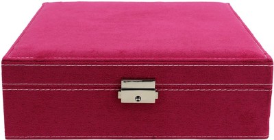 

Styler Square Design Dark Pink Multipurpose Box Jewellery Vanity Box(Pink)