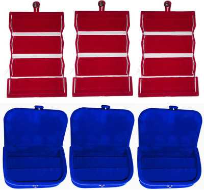 

Abhinidi Combo of 6 velvet case Ring and Earring storage travelling Folder Jewellery Vanity Box(Multicolor)