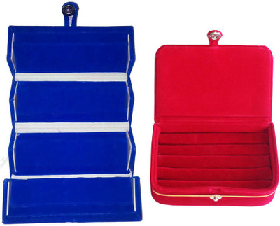 

Abhinidi Combo of 2 velvet case Ring and Jewelry storage travelling Folder Jewellery Vanity Box(Multicolor)