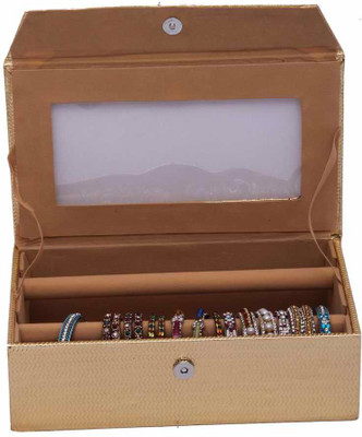 

Kuber Industries Bangle Two Roll Jewellery Vanity Box(Gold)