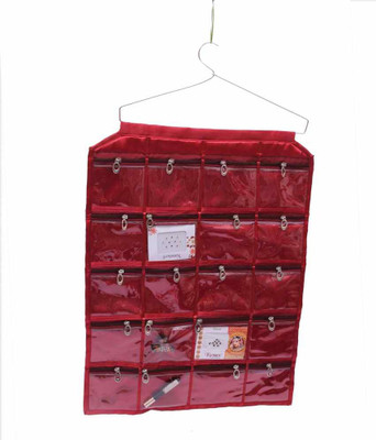 

Kuber Industries Make Up Hanging with 20 Pockets Jewellery Vanity Box(Maroon)