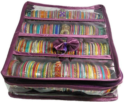 

Addyz 4 Rod Bangles Jewellery Vanity Box(Purple)
