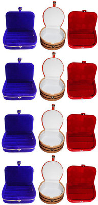 

Abhinidi Combo of 12 velvet case Ring and Earring storage travelling Folder Jewellery Vanity Box(Multicolor)