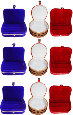 

Abhinidi Combo of 9 velvet case Ring and Earring storage travelling Folder Jewellery Vanity Box(Multicolor)