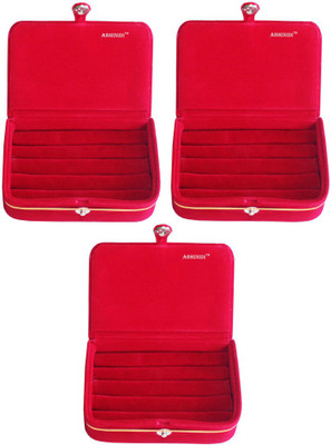 

Abhinidi Set of 3 velvet ring storage travelling folder case Box Vanity Box(Maroon)