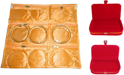 

Atorakushon Jewellery Makeup Cosmetic Bag Ring Box & Earring Box Storage Pouch Vanity Box(Golden)
