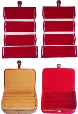 

Abhinidi Combo of 4 velvet case Ring and Earring storage travelling Folder Jewellery Vanity Box(Multicolor)