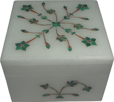 

Avinash Handicrafts White Stone inlaid square 3x3" Jewellery, Multi Purpose Vanity Box(White)