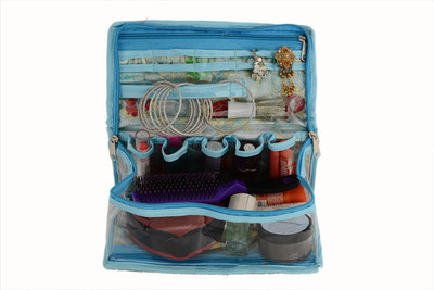 

K&P Designer Semi-transparent Makeup Box Makeup and Jewellery Vanity Box(Multicolor)