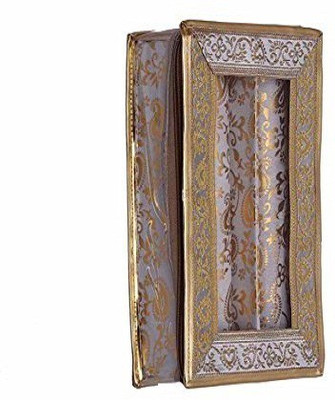 

Kuber Industries 2 Rod Brocade Bangle box (9 cm x 17 cm x 28 cm) Make Up Vanity Box(Golden)