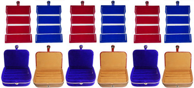 

Abhinidi Combo of 12 velvet case Ring and Earring storage travelling Folder Jewellery Vanity Box(Multicolor)