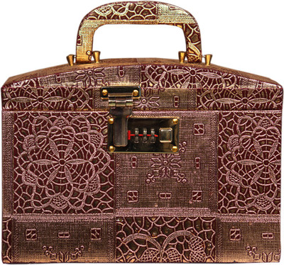 

Leather World Designer Storage Vanity Box(Brown)