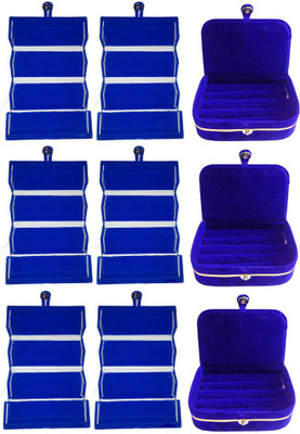 

Abhinidi Combo of 9 velvet case Ring and Earring storage travelling Folder Jewellery Vanity Box(Multicolor)