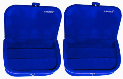 

Abhinidi Set of 2 velvet case Earring storage travelling folder Jewellery Vanity Box(Blue)