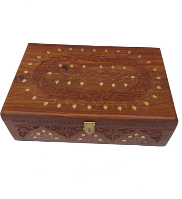 

Handicraft SHEESHAM WOOD & BRASS MADE BIG SIZE JEWELLERY Vanity Box(BROWN)