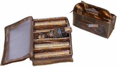 

Kuber Industries Five Roll Bangle & Vanity Jewellery Vanity Box(Gold)