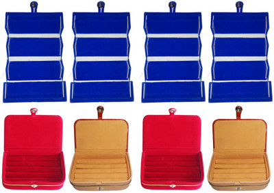 

Abhinidi Set of 8 velvet case Ring and Earring storage travelling Folder Jewellery Vanity Box(Multicolor)