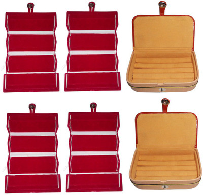 

Abhinidi Set of 6 velvet case Ring and Earring storage travelling Folder Jewellery Vanity Box(Multicolor)