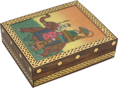 

R S Jewels Wooden Handicraft Gemstone Painting Jewellery Vanity Box(Multicolor)
