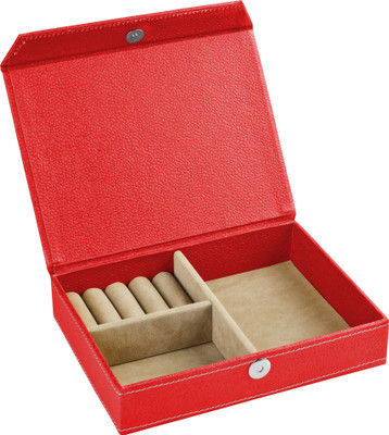 

Eco-Leatherette Travel 6"X8" Jewellery, Ring, Bangles Vanity Box(Red)