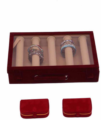 

Kuber Industries Bangle Five Roll & Ring & Earing Box Jewellery Vanity Box(Maroon)