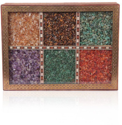 rajwada arts Gemstone Box With Brass Beading Jewellery Vanity Box(Multicolor)