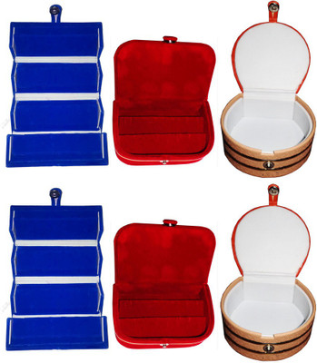 

Abhinidi Combo of 6 velvet case Ring and Earring storage travelling Folder Jewellery Vanity Box(Multicolor)