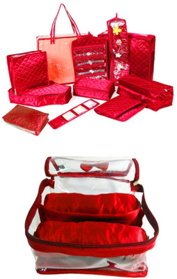 

Atorakushon Jewellery Pouches Make Up Kit Wedding Collection Gift with Bangle Organiser Box Storage Case Vanity Box(Marron)