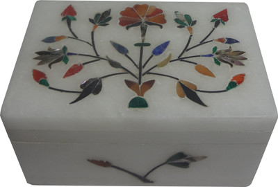 

Avinash Handicrafts White Stone inlaid Rectangle 3x2" Jewellery, Multi Purpose Vanity Box(White)