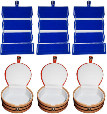 

Abhinidi Combo of 6 velvet case Ring and Earring storage travelling Folder Jewellery Vanity Box(Multicolor)