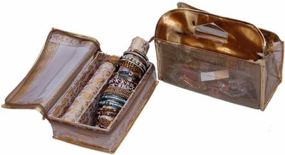 

Kuber Industries Two Roll Bangle & Vanity Jewellery Vanity Box(Gold)