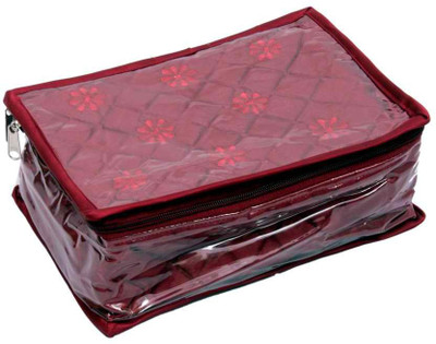 

Kuber Industries Locker Jewllery Kit Maroon In Quilted Satin Five Flaps Makeup Vanity Box(Maroon)