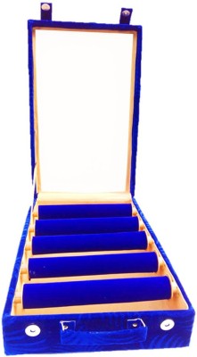 

Atorakushon 5 roll rod bangles Jewellery box Storage Case Vanity Box(Blue)