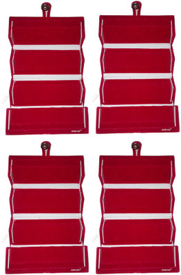 

Abhinidi Set of 4 Maroon velvet coated Earring folder case Box Vanity Box(Maroon)