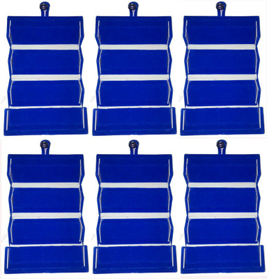 

Abhinidi Set of 6 velvet Ear ring Folder Vanity case ring storage travelling Box Vanity Box(Blue)