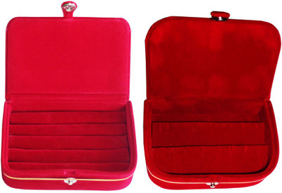 

Abhinidi Combo of 2 velvet case Ring and Earring storage travelling Folder Jewellery Vanity Box(Multicolor)