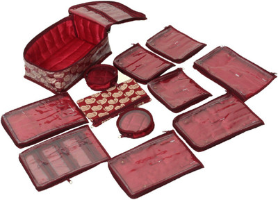 

Kuber Industries " Locker Jewellery Kit With 12 Pouches (Brocade Material) Wedding Collection Gift " Makeup and Jewellery Vanity Box(Multicolor)