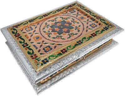 

DakshCraft Meenakari Decorative Makeup and Jewellery Vanity Box(Silver)