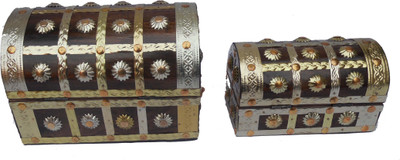 

Handicraft ANTIQUE LOOK WOODEN HAND MADE SET JEWELLERY Vanity Box(Black)
