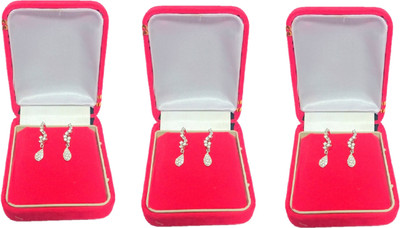 

Addyz pack of 3 red single pair Big hanging Earring, Tops, studs jewellery Vanity Box(RED)
