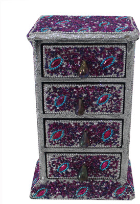 

Tezerac Glittered drawer case Jewellery Vanity Box(Purple)