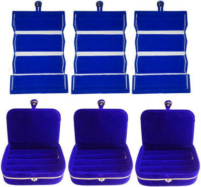 

Abhinidi Combo of 6 velvet case Ring and Earring storage travelling Folder Jewellery Vanity Box(Multicolor)