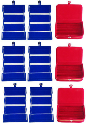 

Abhinidi Combo of 9 velvet case Ring and Earring storage travelling Folder Jewellery Vanity Box(Multicolor)