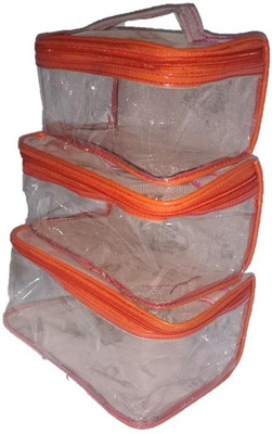

Addyz Set of Three Vanity cosmetic toiletary Organizer Makeup storage jewellery Vanity Box(peach)