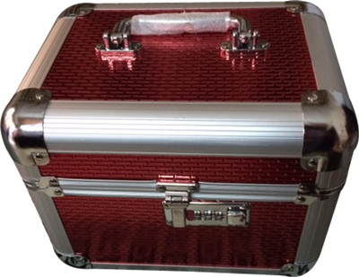 

Platinum Cosmetic Box with lock Makeup, Jewellery Vanity Box(Red)