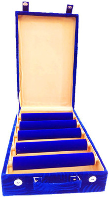 

Atorakushon 5 roll rod bangles Jewellery box Storage Case Vanity Box(Blue)