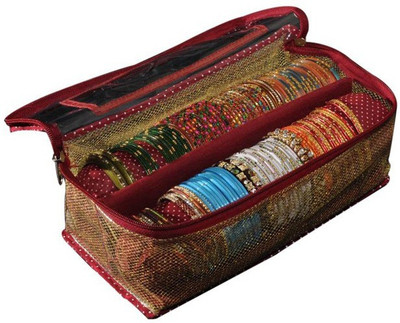 

Srajanaa Gold Bangle Organiser Box 2 Rods Vanity Box(Multicolor)