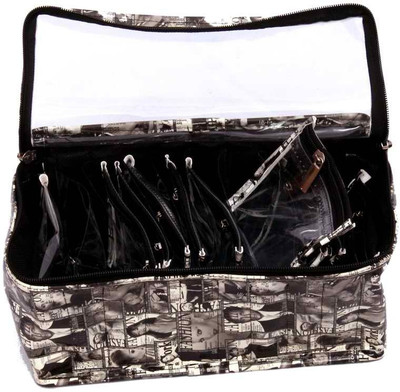 

Kuber Industries Locker Jewellery With 10 Transparent Pouches Makeup Vanity Box(Black)