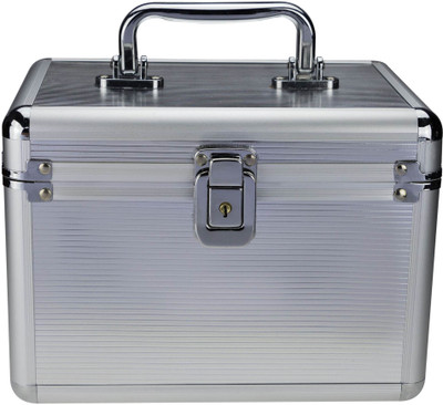 

ANNI CREATIONS Lining Makeup & Jewellery Vanity Box(Silver)